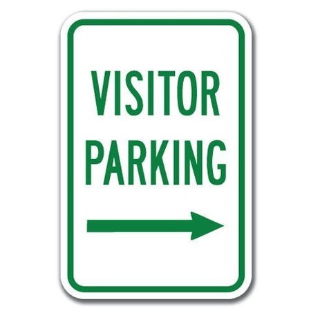 SIGNMISSION Visitor Parking with right arrow 12inx18in Heavy Gauges, A-1218 Hospital - Visitor Pk right arrow A-1218 Hospital - Visitor Pk right arrow